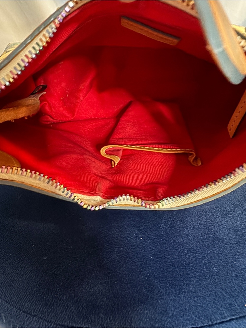 Dooney & Bourke Bumblebee Print Shoulder Bag Y2K Leather trim - Picture 8 of 15